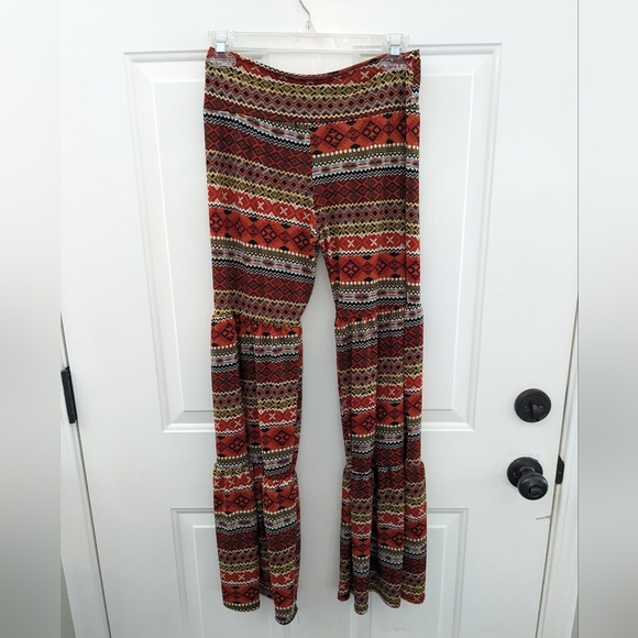 Pomelo Girls XL Multi-color Flare leg pants Great Fall Colors - Picture 6 of 11